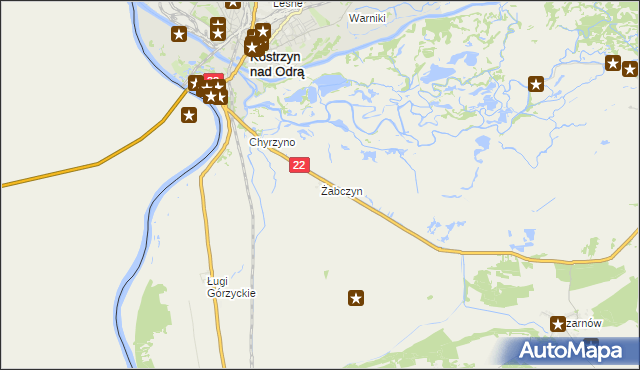 mapa Żabczyn, Żabczyn na mapie Targeo