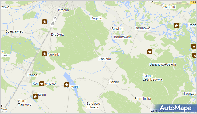 mapa Żabinko, Żabinko na mapie Targeo