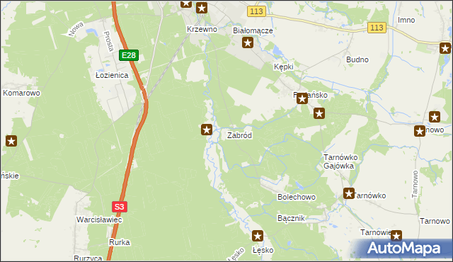 mapa Zabród, Zabród na mapie Targeo