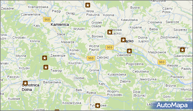 mapa Zabrzeż, Zabrzeż na mapie Targeo