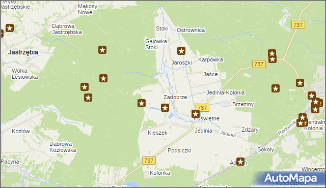 mapa Zadobrze gmina Pionki, Zadobrze gmina Pionki na mapie Targeo