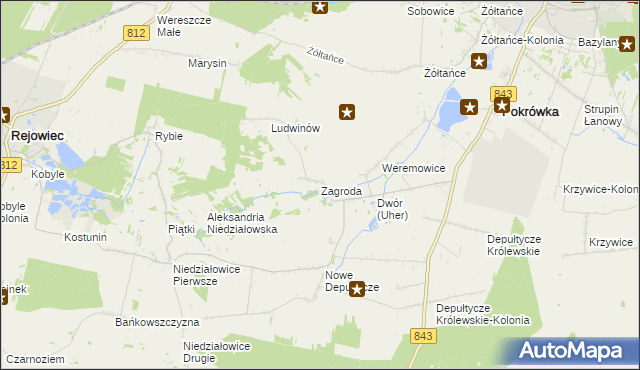 mapa Zagroda gmina Chełm, Zagroda gmina Chełm na mapie Targeo