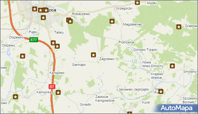 mapa Zagrzewo, Zagrzewo na mapie Targeo