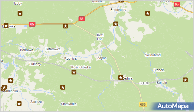 mapa Zajma, Zajma na mapie Targeo