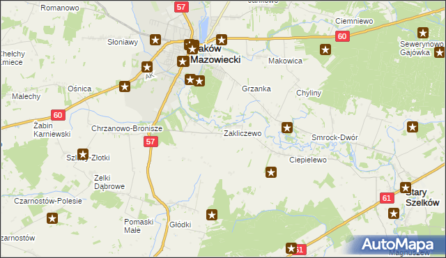 mapa Zakliczewo, Zakliczewo na mapie Targeo
