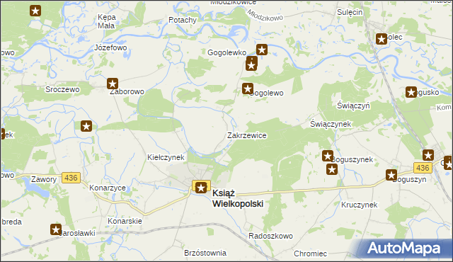 mapa Zakrzewice, Zakrzewice na mapie Targeo