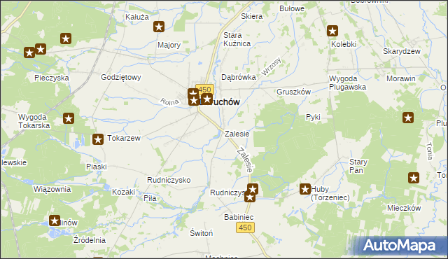 mapa Zalesie gmina Doruchów, Zalesie gmina Doruchów na mapie Targeo