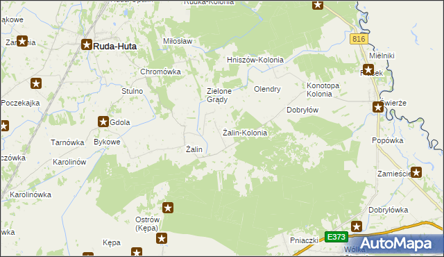 mapa Żalin-Kolonia, Żalin-Kolonia na mapie Targeo