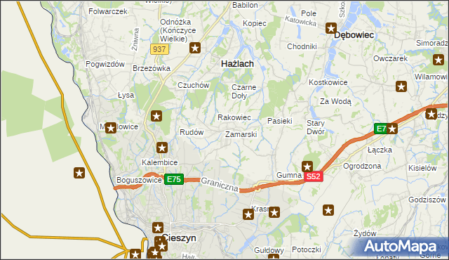 mapa Zamarski, Zamarski na mapie Targeo