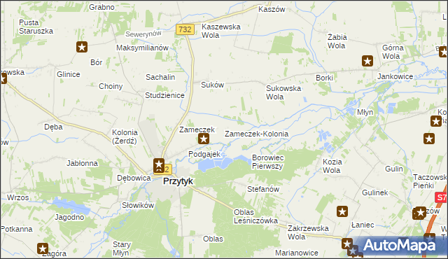 mapa Zameczek-Kolonia, Zameczek-Kolonia na mapie Targeo