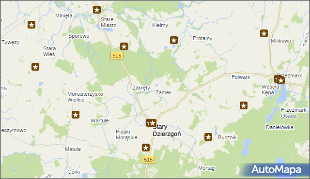 mapa Zamek gmina Stary Dzierzgoń, Zamek gmina Stary Dzierzgoń na mapie Targeo
