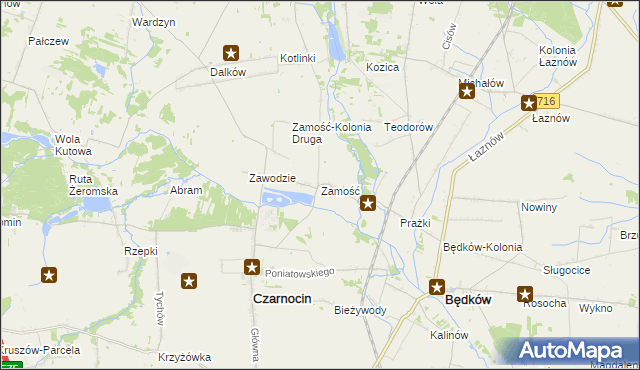 mapa Zamość gmina Czarnocin, Zamość gmina Czarnocin na mapie Targeo