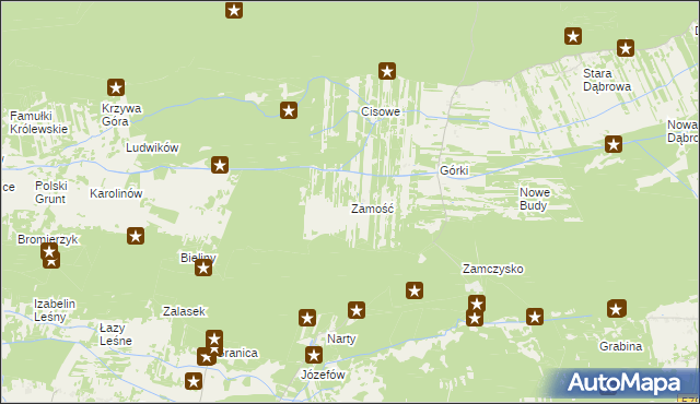 mapa Zamość gmina Leoncin, Zamość gmina Leoncin na mapie Targeo