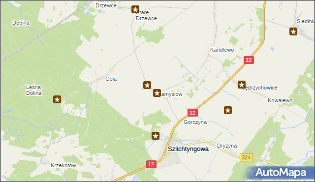 mapa Zamysłów, Zamysłów na mapie Targeo