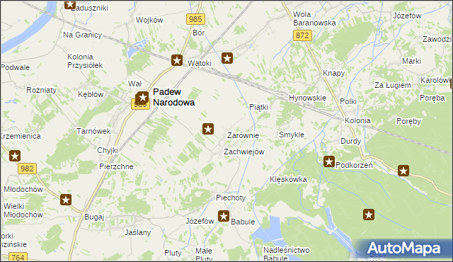 mapa Zarównie, Zarównie na mapie Targeo