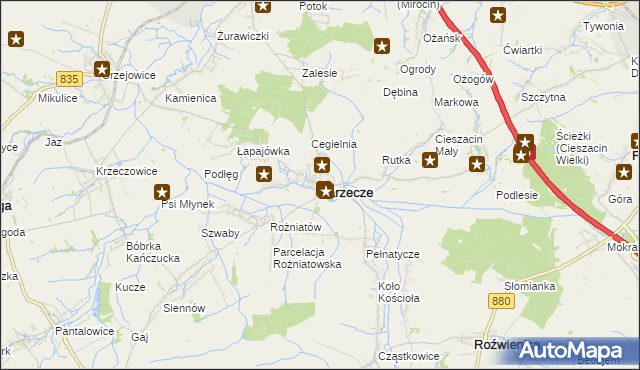 mapa Zarzecze powiat przeworski, Zarzecze powiat przeworski na mapie Targeo