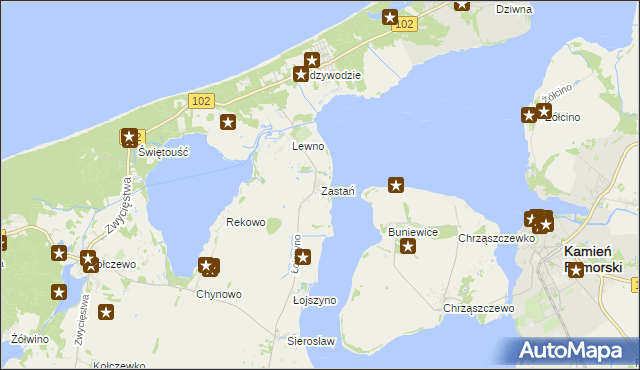 mapa Zastań, Zastań na mapie Targeo