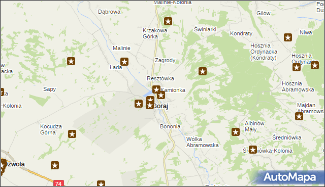 mapa Zastawie gmina Goraj, Zastawie gmina Goraj na mapie Targeo