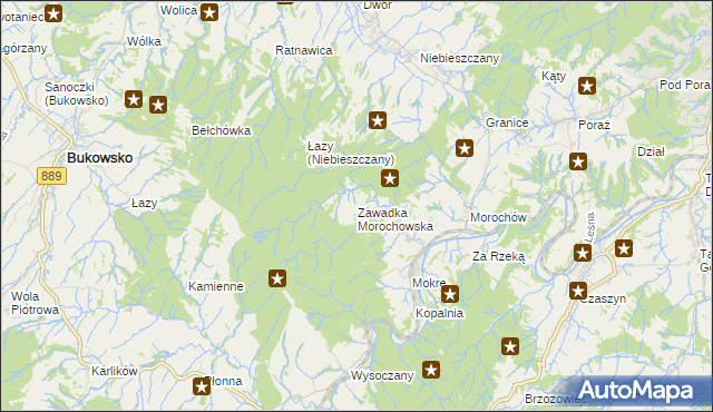 mapa Zawadka Morochowska, Zawadka Morochowska na mapie Targeo