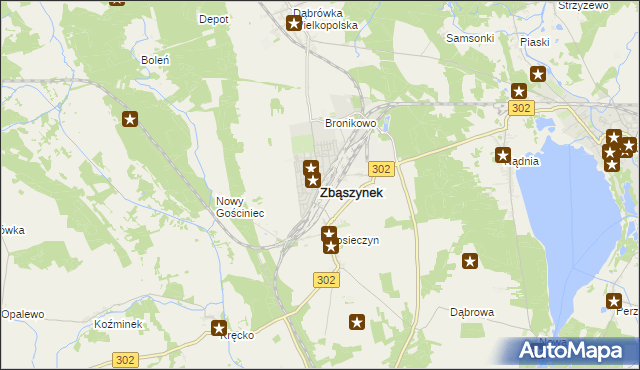 mapa Zbąszynek, Zbąszynek na mapie Targeo