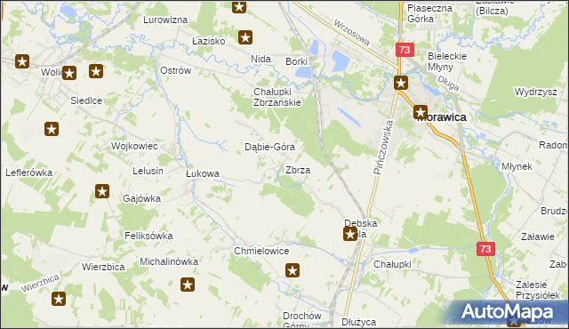 mapa Zbrza gmina Morawica, Zbrza gmina Morawica na mapie Targeo