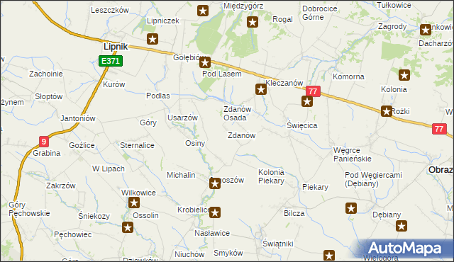 mapa Zdanów gmina Obrazów, Zdanów gmina Obrazów na mapie Targeo