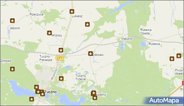 mapa Zdbowo, Zdbowo na mapie Targeo