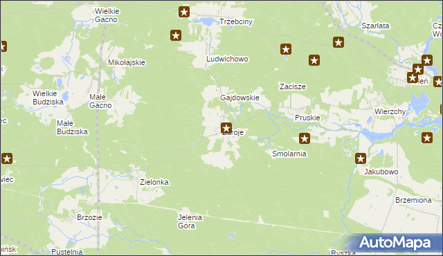 mapa Zdroje gmina Cekcyn, Zdroje gmina Cekcyn na mapie Targeo