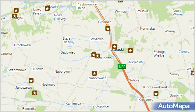 mapa Zdunowo gmina Załuski, Zdunowo gmina Załuski na mapie Targeo