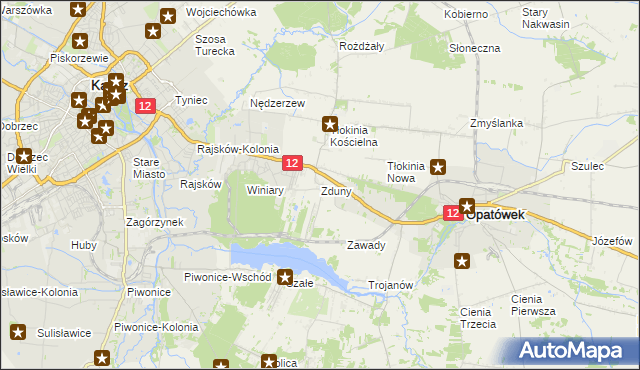 mapa Zduny gmina Opatówek, Zduny gmina Opatówek na mapie Targeo