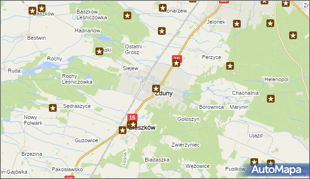 mapa Zduny powiat krotoszyński, Zduny powiat krotoszyński na mapie Targeo