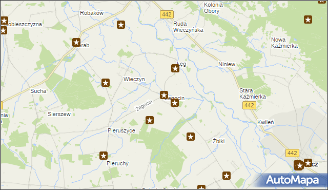 mapa Żegocin gmina Czermin, Żegocin gmina Czermin na mapie Targeo