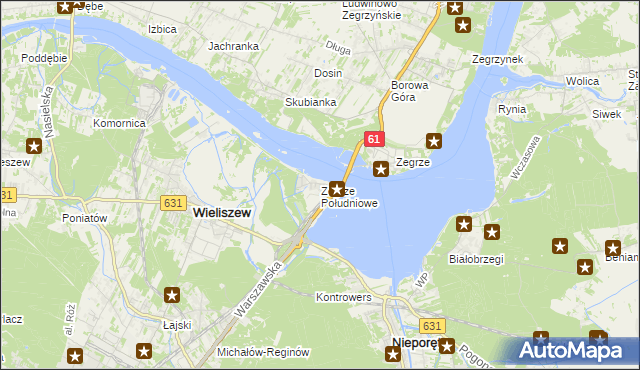 mapa Zegrze Południowe, Zegrze Południowe na mapie Targeo