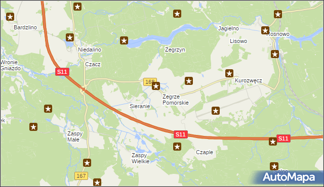 mapa Zegrze Pomorskie, Zegrze Pomorskie na mapie Targeo