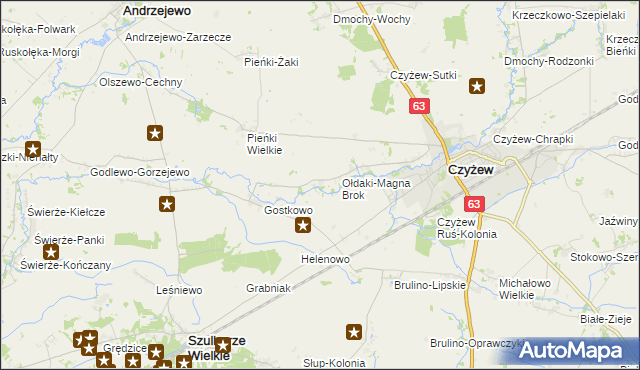 mapa Żelazy-Brokowo, Żelazy-Brokowo na mapie Targeo