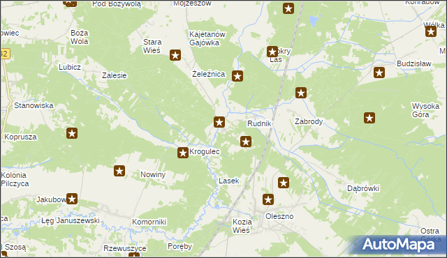 mapa Żeleźnica gmina Krasocin, Żeleźnica gmina Krasocin na mapie Targeo