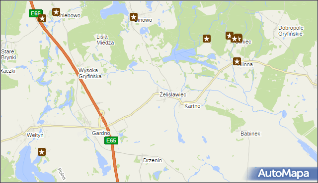 mapa Żelisławiec, Żelisławiec na mapie Targeo