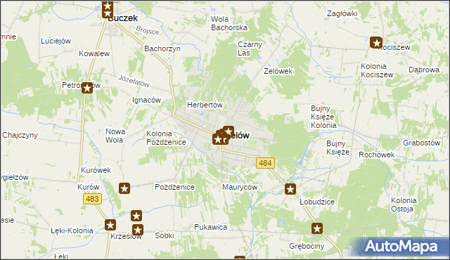 mapa Zelów, Zelów na mapie Targeo