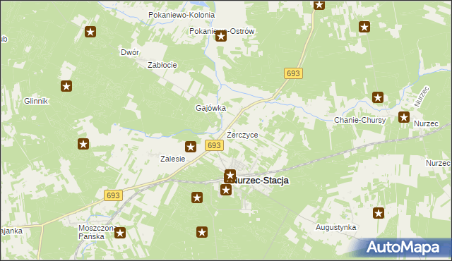 mapa Żerczyce, Żerczyce na mapie Targeo