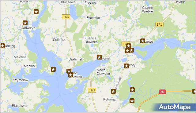 mapa Żerdno, Żerdno na mapie Targeo