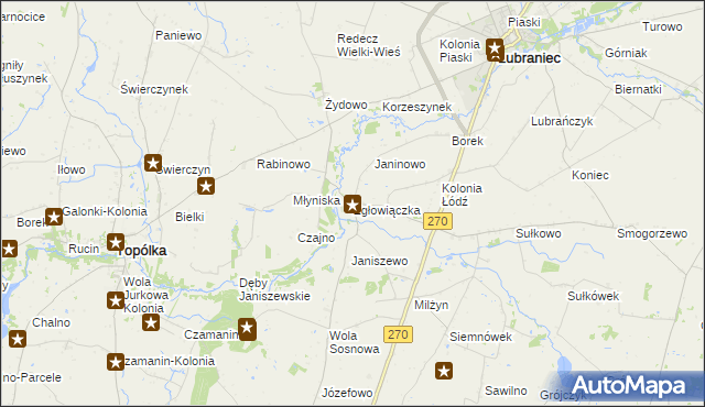 mapa Zgłowiączka, Zgłowiączka na mapie Targeo