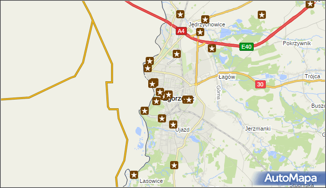 mapa Zgorzelec, Zgorzelec na mapie Targeo