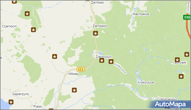 mapa Zielonczyn gmina Stepnica, Zielonczyn gmina Stepnica na mapie Targeo