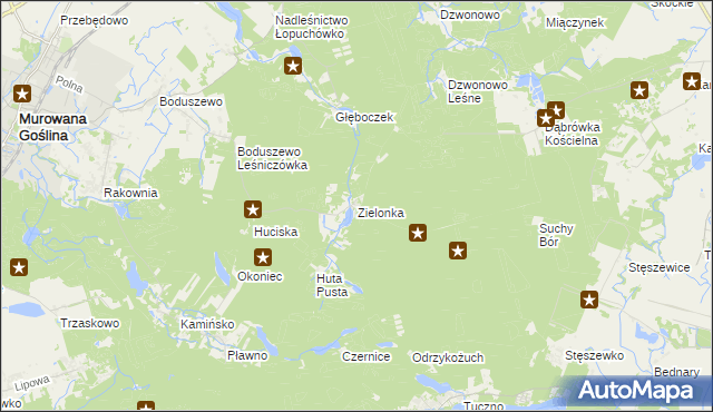 mapa Zielonka gmina Murowana Goślina, Zielonka gmina Murowana Goślina na mapie Targeo