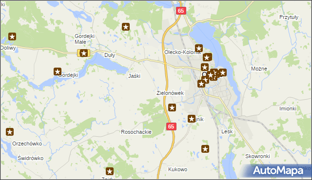 mapa Zielonówek, Zielonówek na mapie Targeo