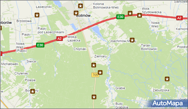 mapa Ziemiary, Ziemiary na mapie Targeo