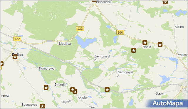 mapa Ziemomyśl B, Ziemomyśl B na mapie Targeo