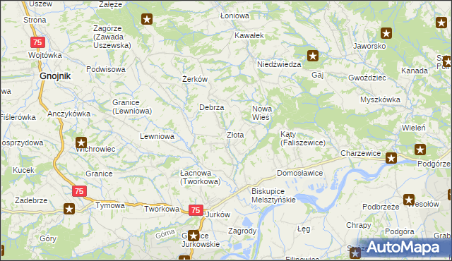 mapa Złota gmina Czchów, Złota gmina Czchów na mapie Targeo