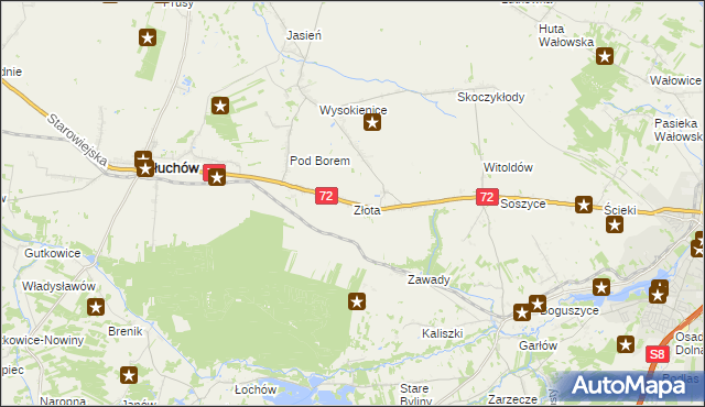 mapa Złota gmina Głuchów, Złota gmina Głuchów na mapie Targeo