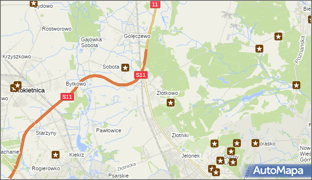 mapa Złotkowo, Złotkowo na mapie Targeo